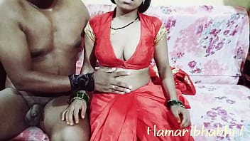 Preview 1 of Mom And Son Dressing Room - Desi wife fucked in red saree.