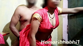 Preview 2 of Real Bbw Teens - Indian Village wife fucked in hot red saree.