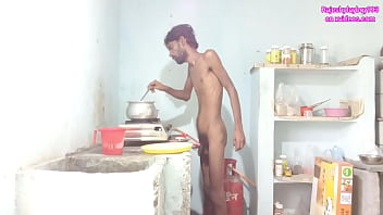 Preview 3 of 50 Plus Sex - Rajeshplayboy993 cooking aalu curry and masturbating dick
