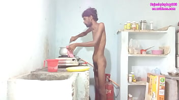 Preview 4 of 50 Plus Sex - Rajeshplayboy993 cooking aalu curry and masturbating dick