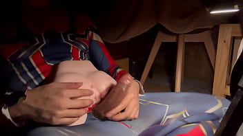 Preview 4 of Vk Porno - Spiderman freetime with sex toy.