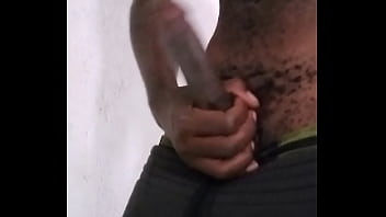 Preview 4 of Japanese Mouthful Compilation - Skinny solo cute black boy vigorously rubbing his huge cock at home