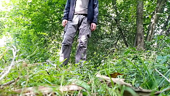 Preview 1 of Colleges Main Der Bf - Stranger teases my nipples while I desperately milk him outdoors