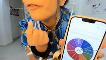 Preview 3 of Xxx Bidio Desi - Chun Li cosplay from street fighter twerking her big ass in the wheel of sex game