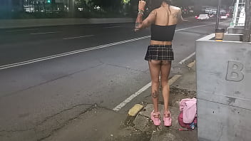 Preview 3 of Wankitnow Joi Samantha Alexandra - Prostituta de tlalpan por una noche,  flaquita trans con miniflada exhibiendo su culito
