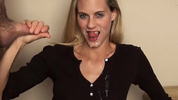 Preview 3 of Www Xxxx Voideo Com - Blonde hotwife sucks cock and begs for a cum facial! Dirty talk and a HUGE load on Mindy aka yummymama face!