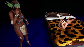 Preview 1 of Live Sex Virgen Bloody Pusy - FUTA Jenny se folla a indra en una cama | Indra se folla a Jenny hasta correrse