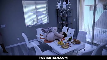 Preview 1 of Cam Eldense - Foster Couple Welcoming Their New Fosterdaughter with A Bang Celebration - Fosterteen