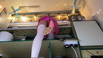 Preview 3 of Romance Move Xnxx - It was so hot on this food truck that I had to work with no bra and panties to stand the heat