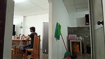 Preview 3 of Anal Russian Grannyget - My mature stepsister walks around with her towel while I&#039_m on my cell phone,  then she goes into the bathroom and I watch her masturbate my big penis.