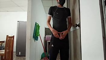 Preview 4 of Anal Russian Grannyget - My mature stepsister walks around with her towel while I&#039_m on my cell phone,  then she goes into the bathroom and I watch her masturbate my big penis.