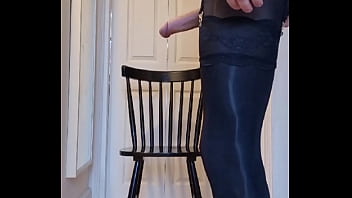 Preview 3 of Mom Pakse - Nylon slut riding dildo in her stockings and pantyhose