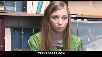 Preview 1 of Sexxxx Tha Hnute Te - TeenRobber - Tiny Blonde Shoplifter Agrees To Have Sex With Officer For No Charges - Ava Parker