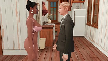 Preview 1 of Lesbian Latex Orgasms - Busty Petite Ebony Teen Loves To Suck and Fuck Cock - Sims 4 Hentai