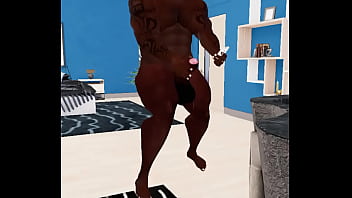 Preview 3 of Tinda Frost - super hunk duane brown jerks for facetime fan