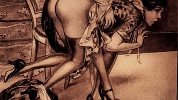 Preview 1 of Chainig Garl - vintage erotic drawings
