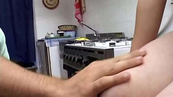 Preview 1 of Xxx Video By Sunny Luon - Bored friend Tina fucks perverted friend in the kitchen