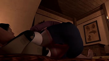 Preview 4 of Party Up Dress - Getting a blowjob from a mature maid just before bed time : 3D Porn