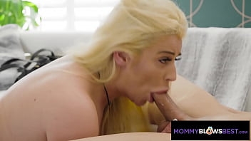 Preview 2 of Blocked Xxx Video - MommyBlowsBest - My Blonde Big Tittied Stepmom Deepthroated My Cock Good