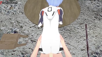 Preview 2 of Nimila Sex Video - Rei Ayanami having sex in the city pov | Evangelion | short