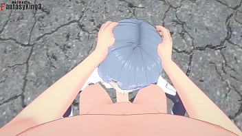 Preview 1 of Nimila Sex Video - Rei Ayanami having sex in the city pov | Evangelion | short