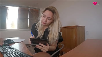 Preview 1 of Great She Masturbate Truckers - The Director of the central bank consoles herself with a cock in the ass