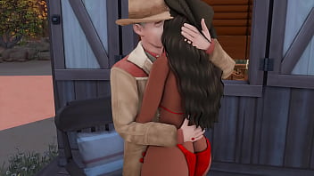 Preview 1 of Witches Fucking - Hot Ebony Teen FUCKS Old Cowboy to get FAMOUS - SIMS 4 Hentai