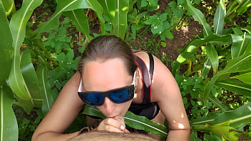 Preview 2 of Mpho Khati Big Booty - POV outdoor blowjob from stepsister. Jungle sucking and handjob.