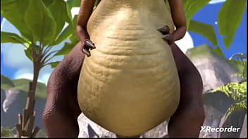 Preview 2 of Balls Throat - Tyranosaurus belly