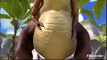 Preview 3 of Balls Throat - Tyranosaurus belly