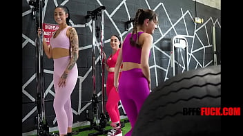 Preview 1 of Anal Fuck Pics - BFFSFuck - BFFS Caught Trainer Being Handsy On Cam And Got Free Pass To Gym