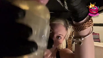 Preview 3 of Mummy Dj Com - Close up ruined multiple times into a glass on milking table