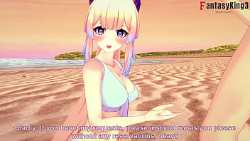 Preview 2 of Stident Virgin - Kokomi bikini missionary pov | Genshin Impact | Short