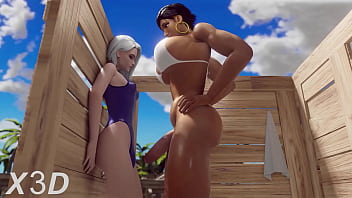 Preview 2 of Big Sguiting - Overwatch Ashe and Pharah at the Beach