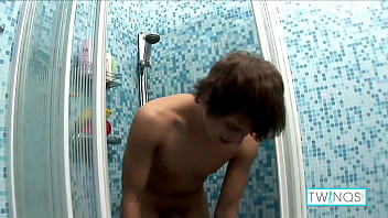 Preview 2 of Free Jenna Haze Cumshot Movies - The Cute &amp_ Naughty Twink Guy Ezra Just Loves The Shower Time So Much!