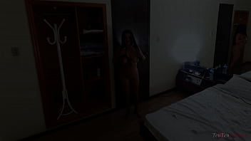 Preview 1 of Tamil Okkalam Vanga Videos - Sexy big booty brunette POV fuck and masturbation
