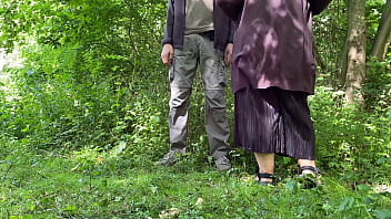 Preview 3 of Indonesian Actress - Horny fat MILF wipes cock in public park after pissing