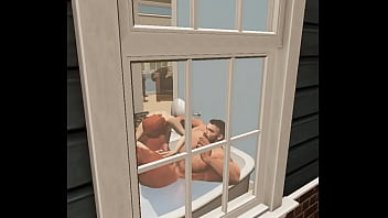 Preview 2 of Old Mans Gang Bang Teens - cam heyward gets bathtub handjob