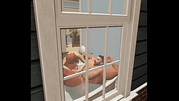Preview 4 of Old Mans Gang Bang Teens - cam heyward gets bathtub handjob