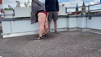 Preview 2 of 18 Vidoes - Gorgeous pissing fat MILF helps me piss on top of the parking lot