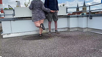 Preview 4 of 18 Vidoes - Gorgeous pissing fat MILF helps me piss on top of the parking lot