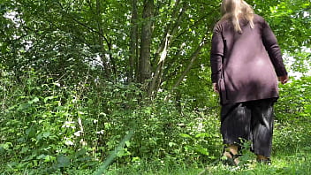 Preview 3 of Patan Mom Boy Xvio - Hand in sexy MILF&#039_s panties while she rubs her nipples and jerks off my cock outdoors