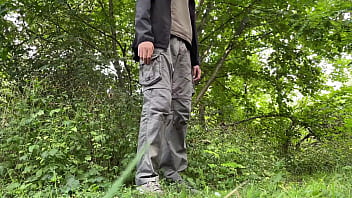 Preview 1 of Patan Mom Boy Xvio - Hand in sexy MILF&#039_s panties while she rubs her nipples and jerks off my cock outdoors