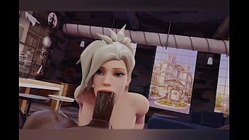 Preview 2 of Mom And Son Salippig Xxx - Overwatch Mercy Blowjob Compilation