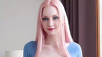 Preview 1 of First Time Anal Poran - Young Skinny Woman With Pink Hair And Pale Skin Is Showing Tight Pussy POV