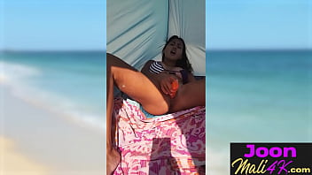 Preview 3 of Black Aml - Hot day and solo action with amazing Asian teen with big tits Joon Mali