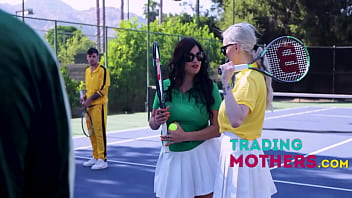 Preview 2 of Mizo Top Xxvideo - Big TIts Tennis Stepmoms Swap To Teach A Lesson - Kenzie Taylor,  Mona Azar