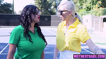 Preview 3 of Guys Wrestling - Stepmoms teach stepsons tennis then swap them for sex