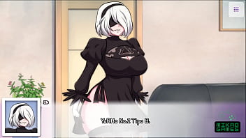 Preview 2 of White American Sex In White Bed - WaifuHub S1 - Sera que a Android 2B de Nier Fode igual uma Humana