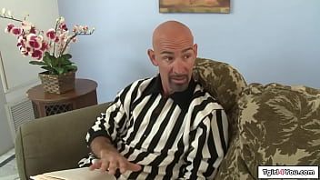 Preview 1 of Bigtits And Ass Mom - Ladyboy cheerleader Venus Lux anal fucks a referee